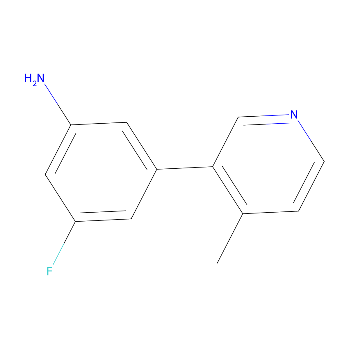 3-Fluoro-5-(4-methylpyridin-3-yl)aniline molecular structure, CAS 791644-60-5