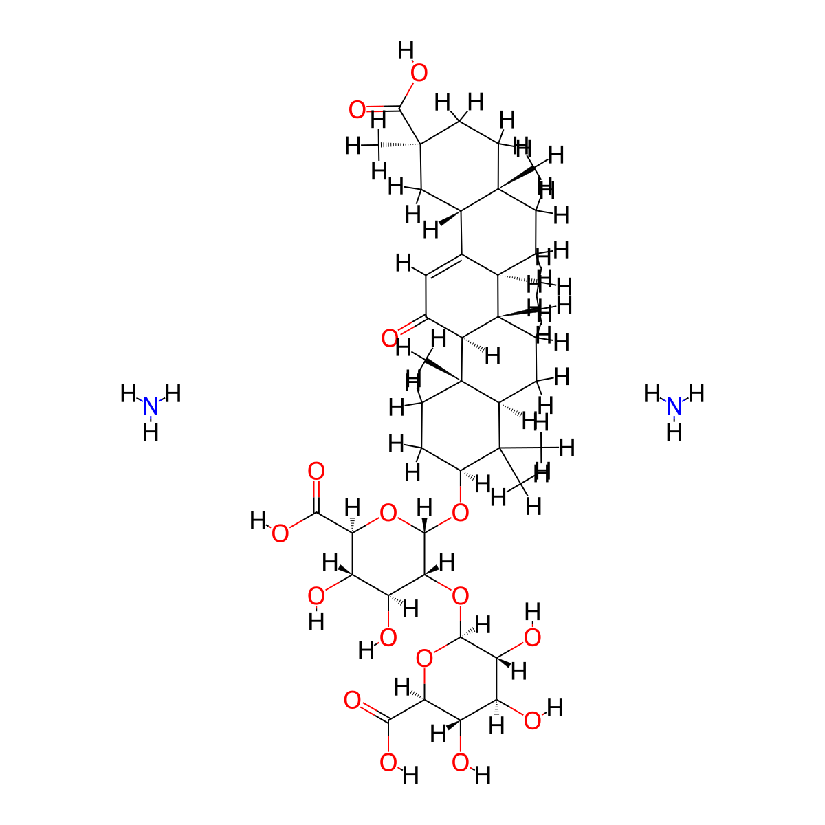 Diammonium Glycyrrhizinate molecular structure, CAS 79165-06-3