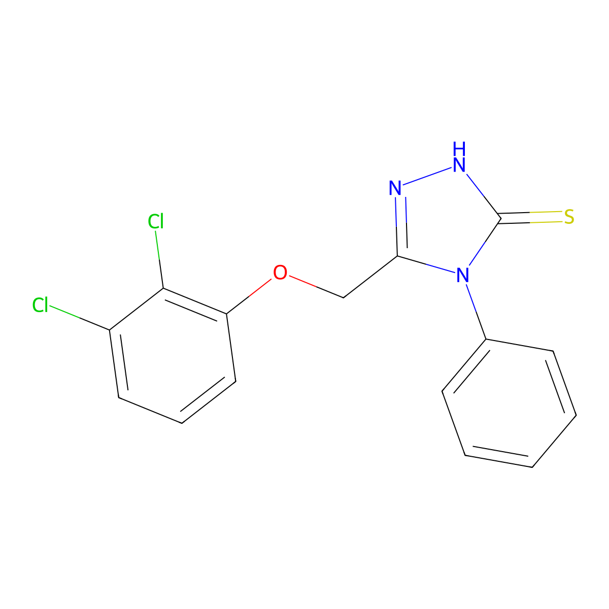 3-[(2,3-dichlorophenoxy)methyl]-4-phenyl-1H-1,2,4-triazole-5-thione molecular structure, CAS 791717-22-1