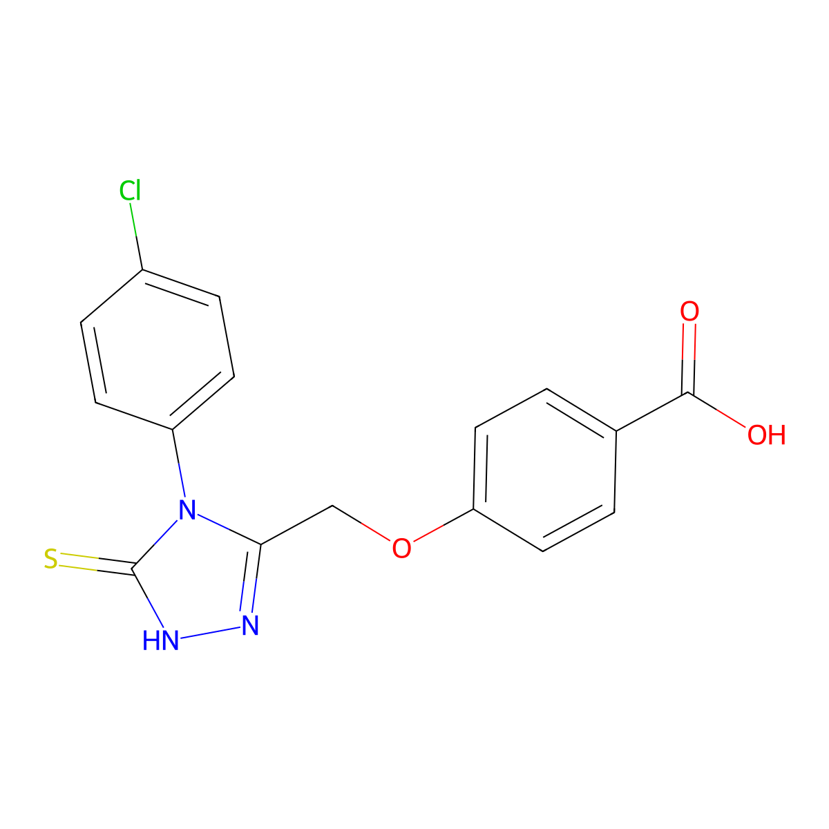 4-[[4-(4-chlorophenyl)-5-sulfanylidene-1H-1,2,4-triazol-3-yl]methoxy]benzoic Acid molecular structure, CAS 791717-25-4