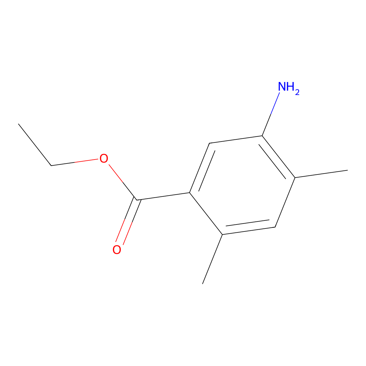 Ethyl 5-amino-2,4-dimethylbenzoate molecular structure, CAS 791722-05-9