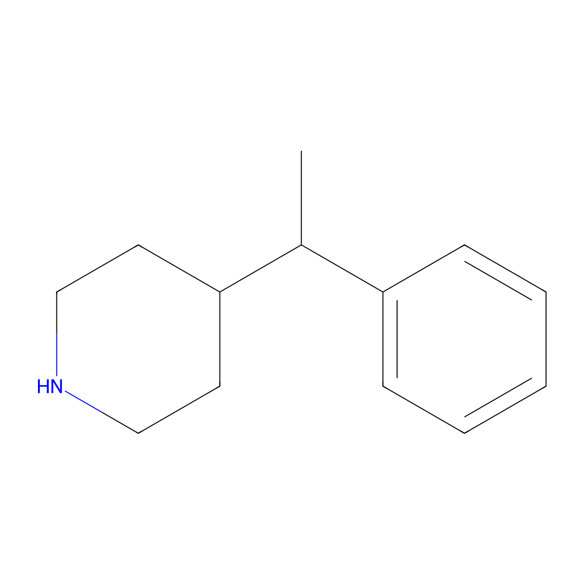 4-(1-Phenylethyl)piperidine molecular structure, CAS 791726-25-5