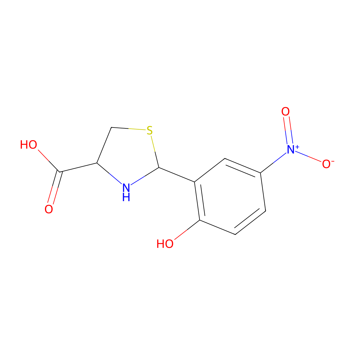 2-{2-Hydroxy-5-nitrophenyl}-1,3-thiazolidine-4-carboxylic acid molecular structure, CAS 79173-75-4