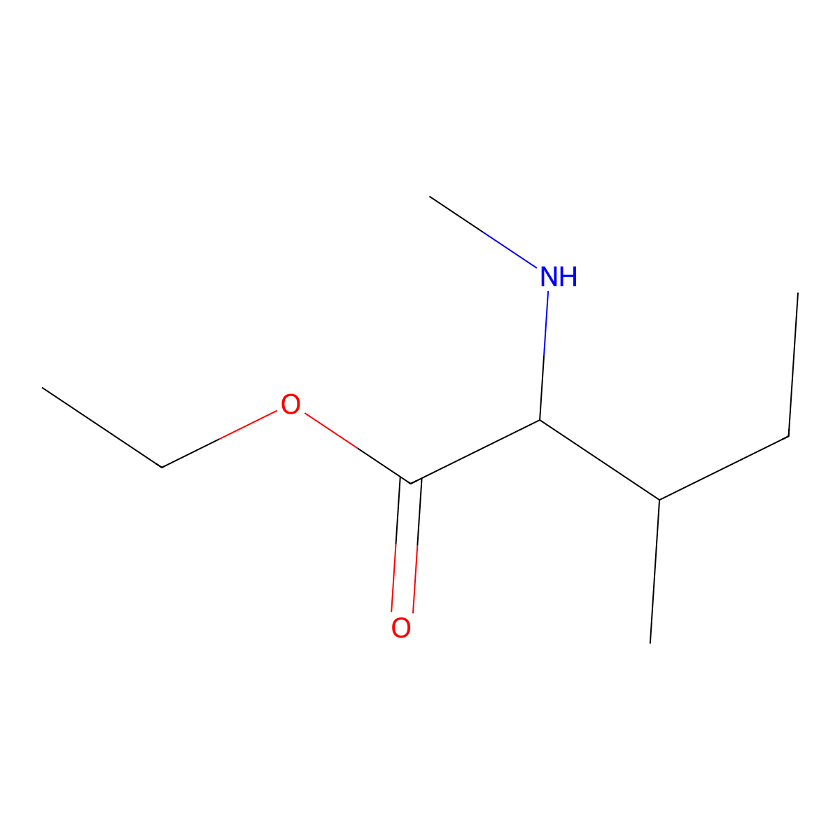 ethyl (2S,3S)-3-methyl-2-(methylamino)pentanoate molecular structure, CAS 791758-70-8