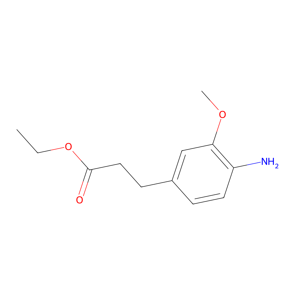 Ethyl 3-(4-amino-3-methoxyphenyl)propanoate molecular structure, CAS 791774-31-7