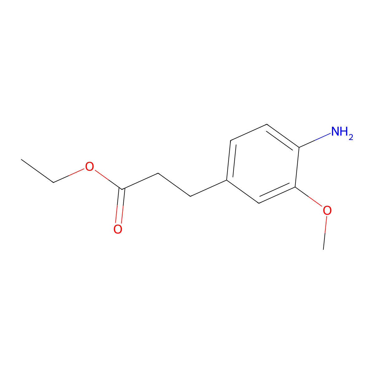 Ethyl 3-(4-amino-3-methoxyphenyl)propanoate molecular structure, CAS 791774-31-7