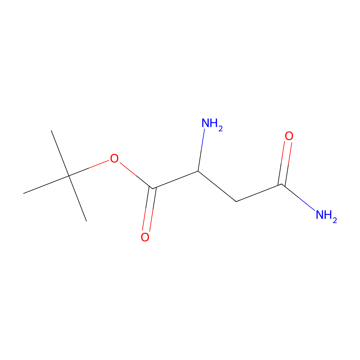 Tert-butyl 2-amino-3-carbamoylpropanoate molecular structure, CAS 791775-45-6