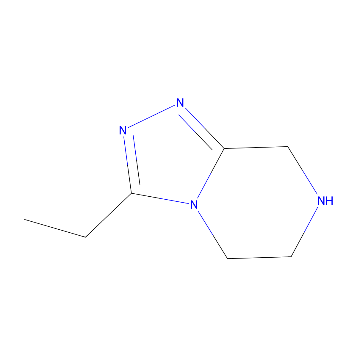 3-ethyl-5H,6H,7H,8H-(1,2,4)triazolo(4,3-a)pyrazine molecular structure, CAS 791777-96-3
