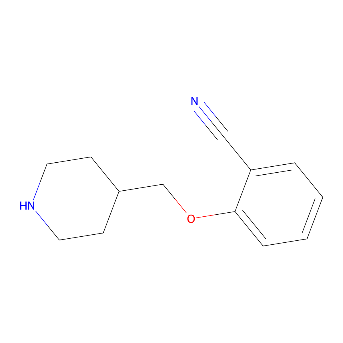 2-(Piperidin-4-ylmethoxy)benzonitrile molecular structure, CAS 791779-27-6