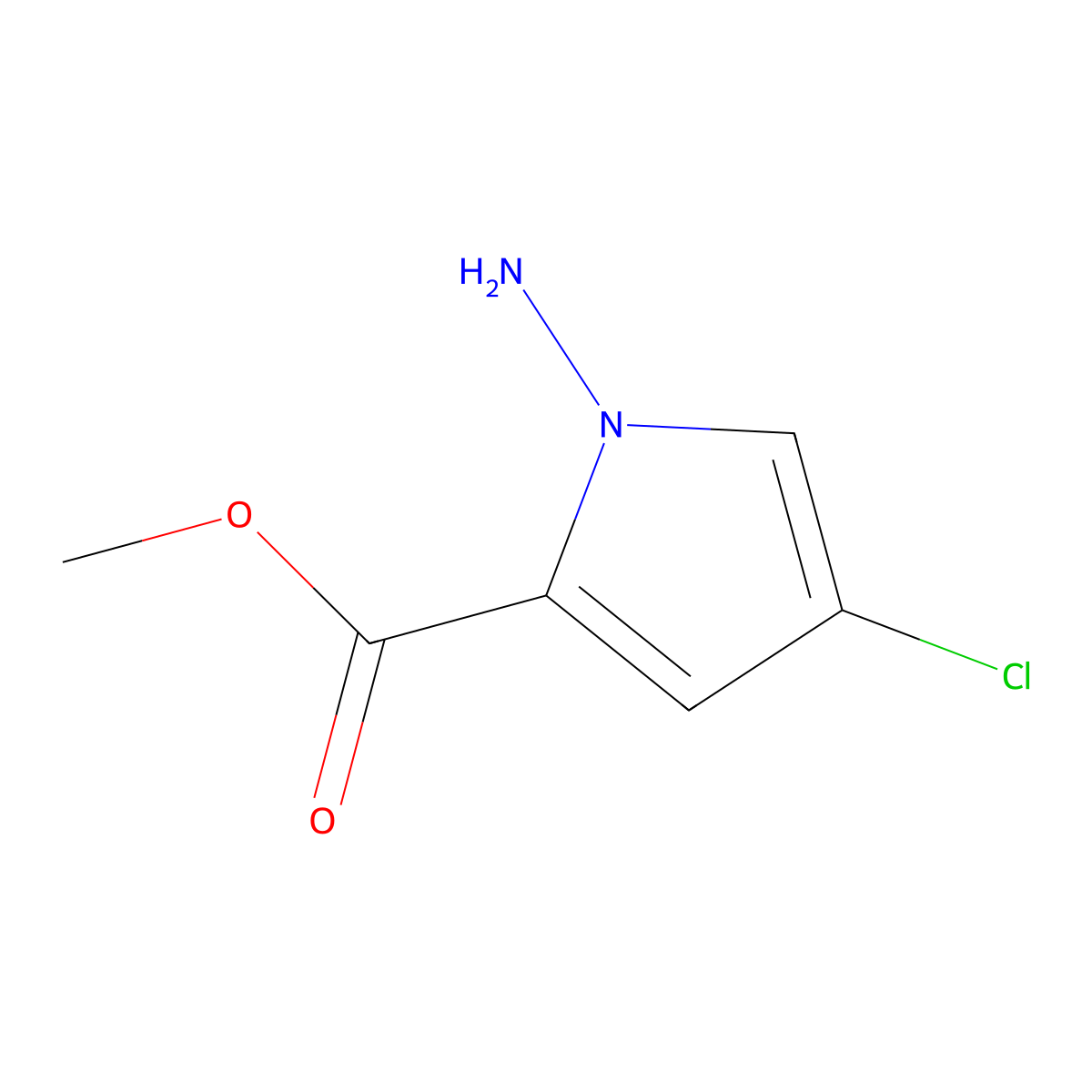 Methyl 1-amino-4-chloro-1H-pyrrole-2-carboxylate molecular structure, CAS 791780-57-9