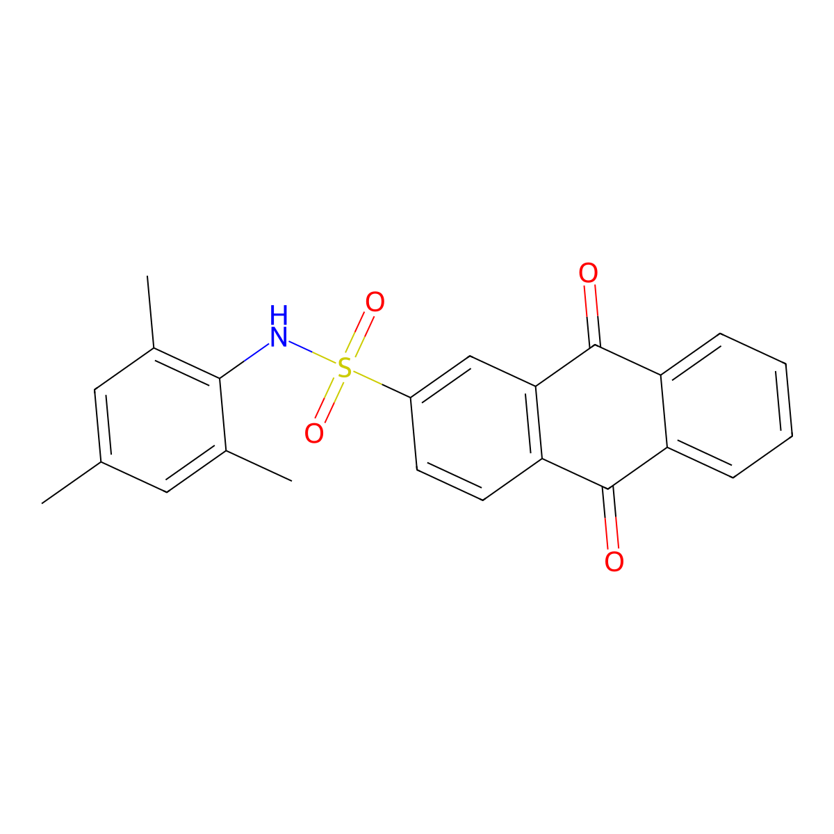 N-mesityl-9,10-dioxo-9,10-dihydro-2-anthracenesulfonamide molecular structure, CAS 791786-23-7