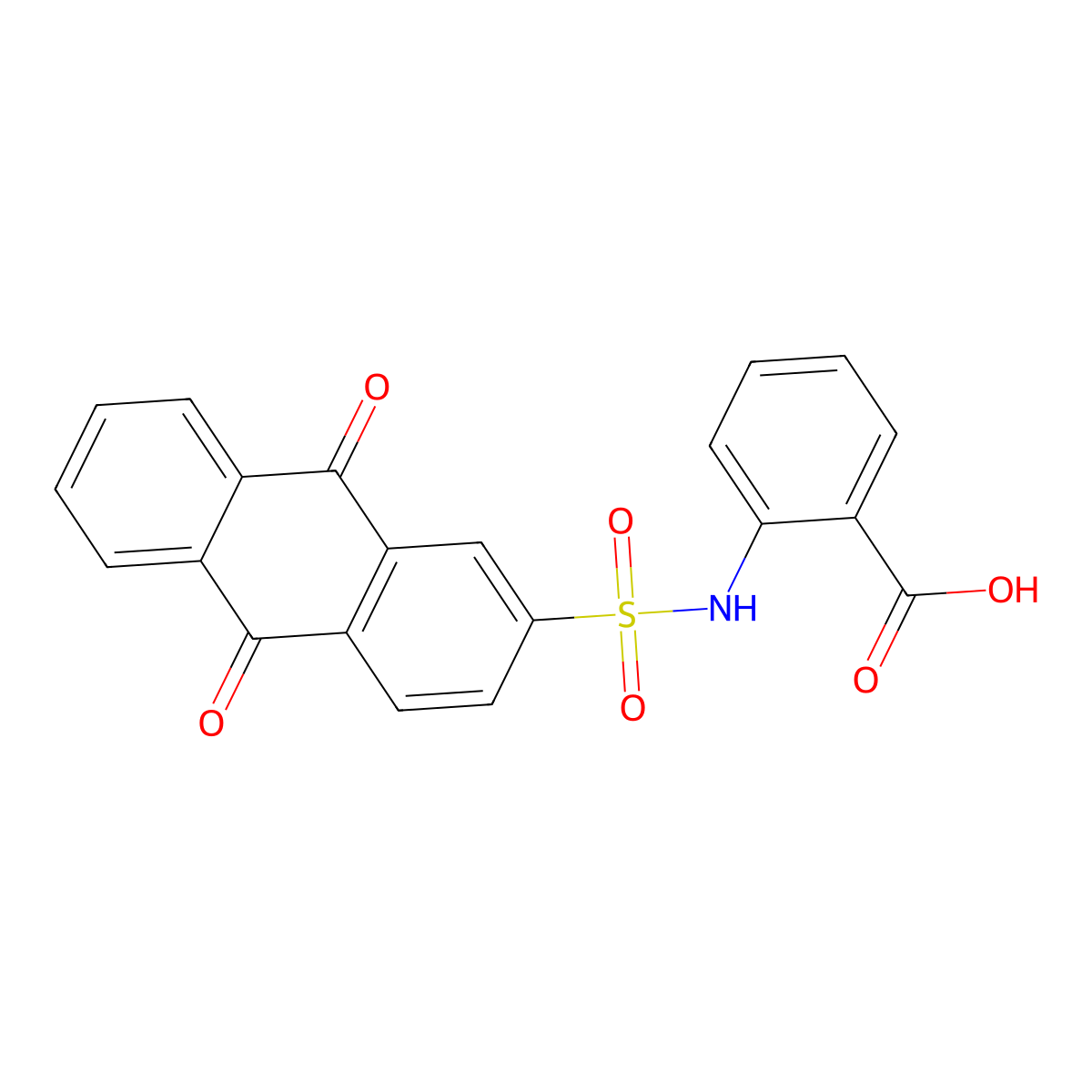 2-{[(9,10-Dioxo-9,10-dihydro-2-anthracenyl)sulfonyl]amino}benzoic acid molecular structure, CAS 791786-24-8