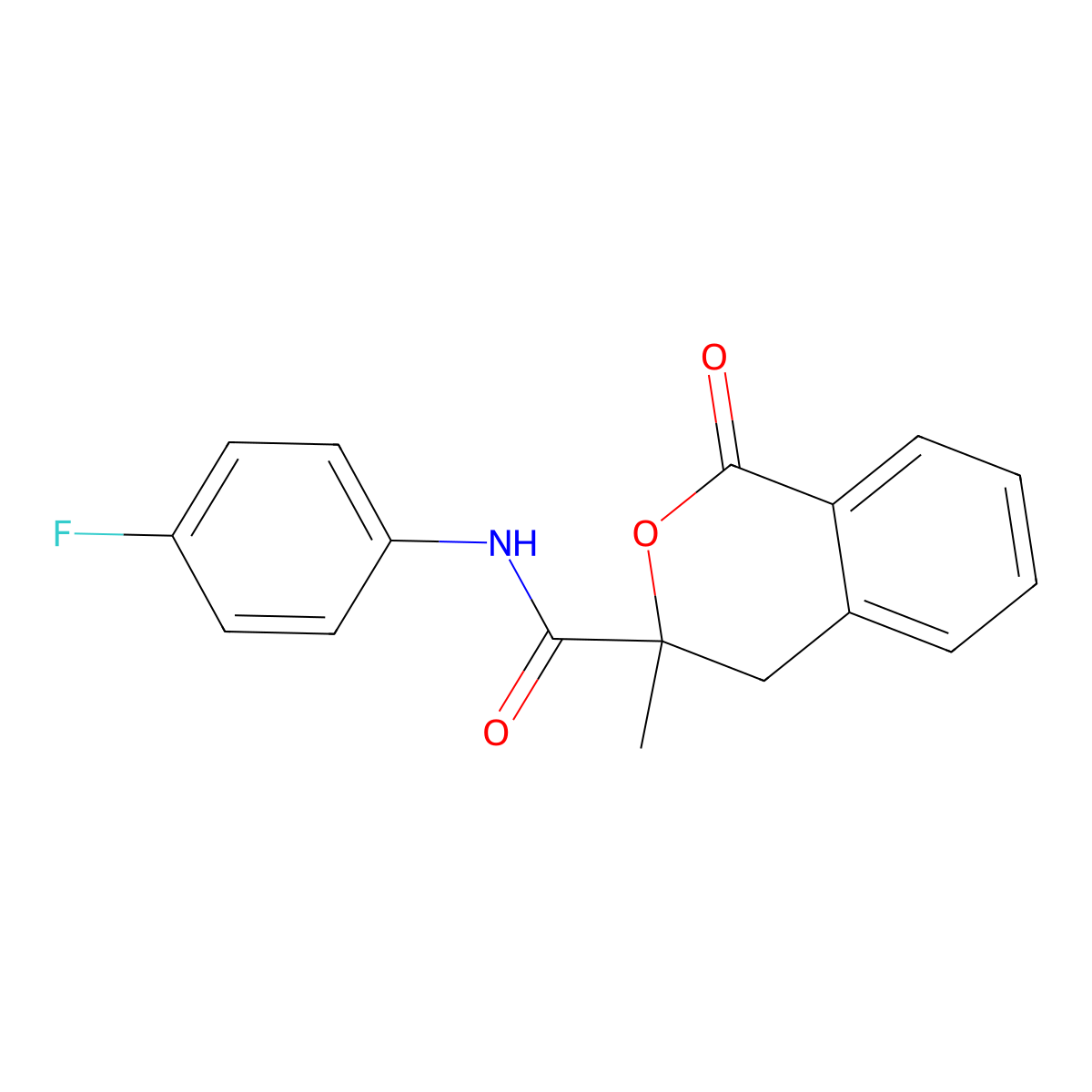 N-(4-fluorophenyl)-3-methyl-1-oxo-4H-isochromene-3-carboxamide molecular structure, CAS 791786-47-5
