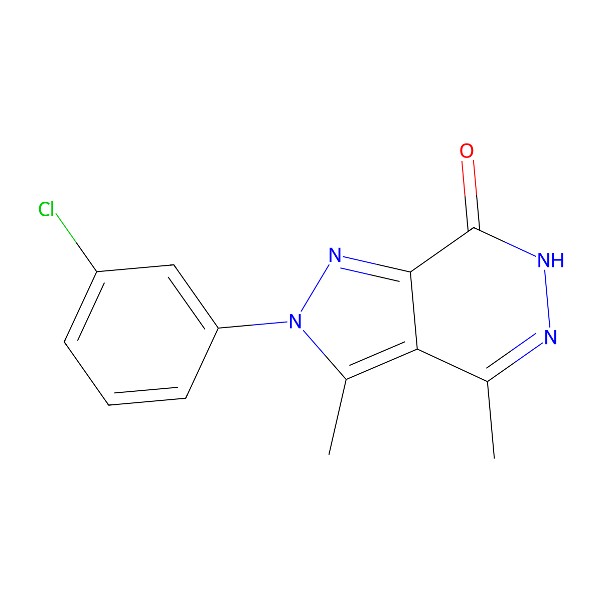 2-(3-chlorophenyl)-3,4-dimethyl-2H-pyrazolo[3,4-d]pyridazin-7-ol molecular structure, CAS 791786-74-8