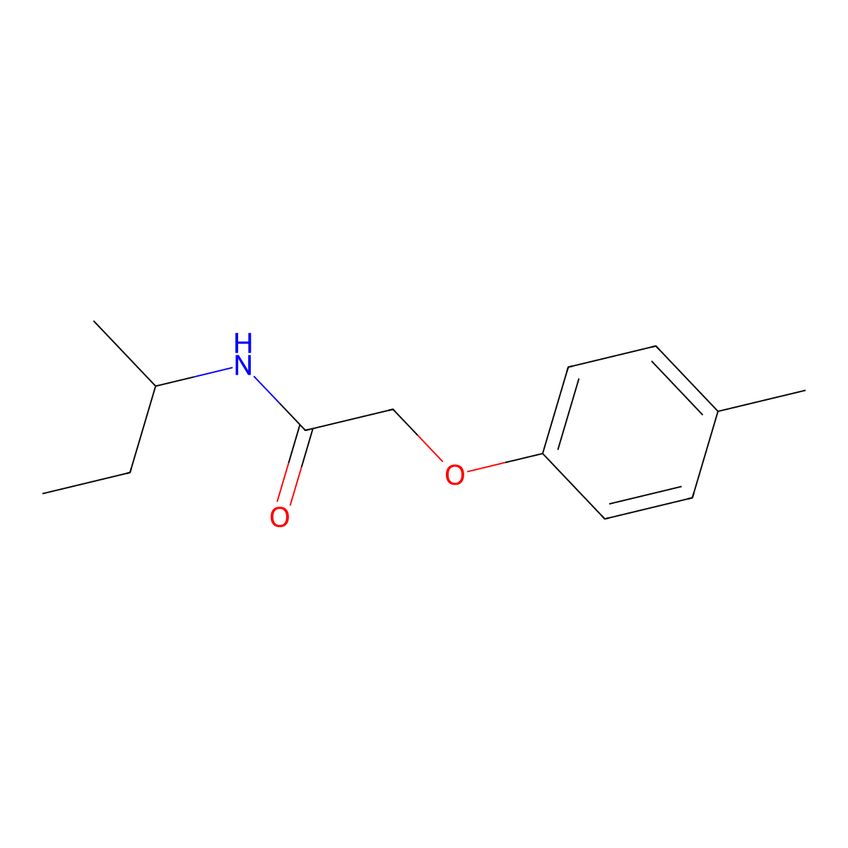 N-(sec-butyl)-2-(4-methylphenoxy)acetamide molecular structure, CAS 791786-78-2