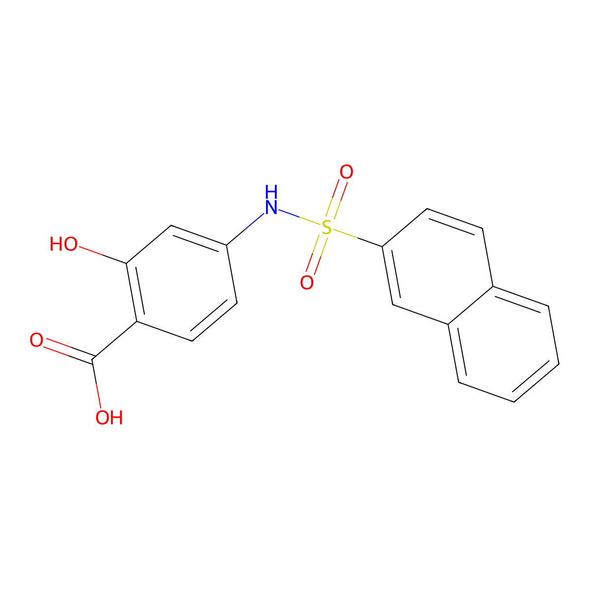 2-Hydroxy-4-[(2-naphthylsulfonyl)amino]benzoic acid molecular structure, CAS 791786-80-6