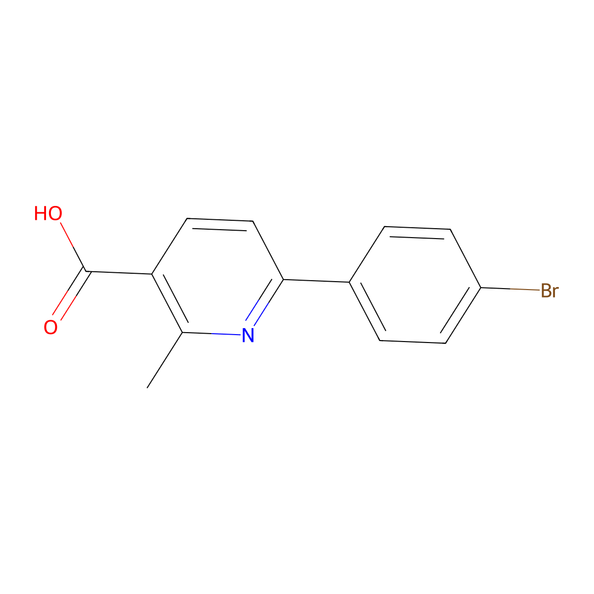 6-(4-Bromophenyl)-2-methylpyridine-3-carboxylic acid molecular structure, CAS 791786-90-8