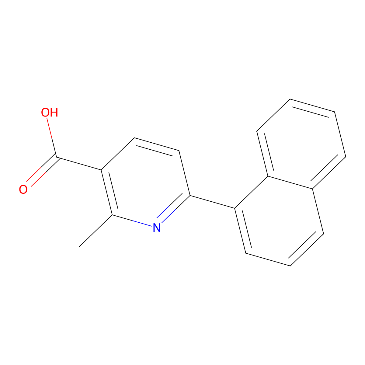 2-Methyl-6-(1-naphthyl)nicotinic acid molecular structure, CAS 791786-91-9