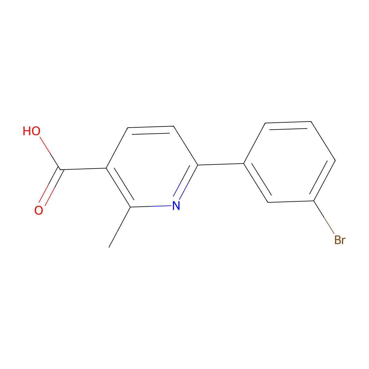 6-(3-Bromophenyl)-2-methylpyridine-3-carboxylic acid molecular structure, CAS 791787-06-9