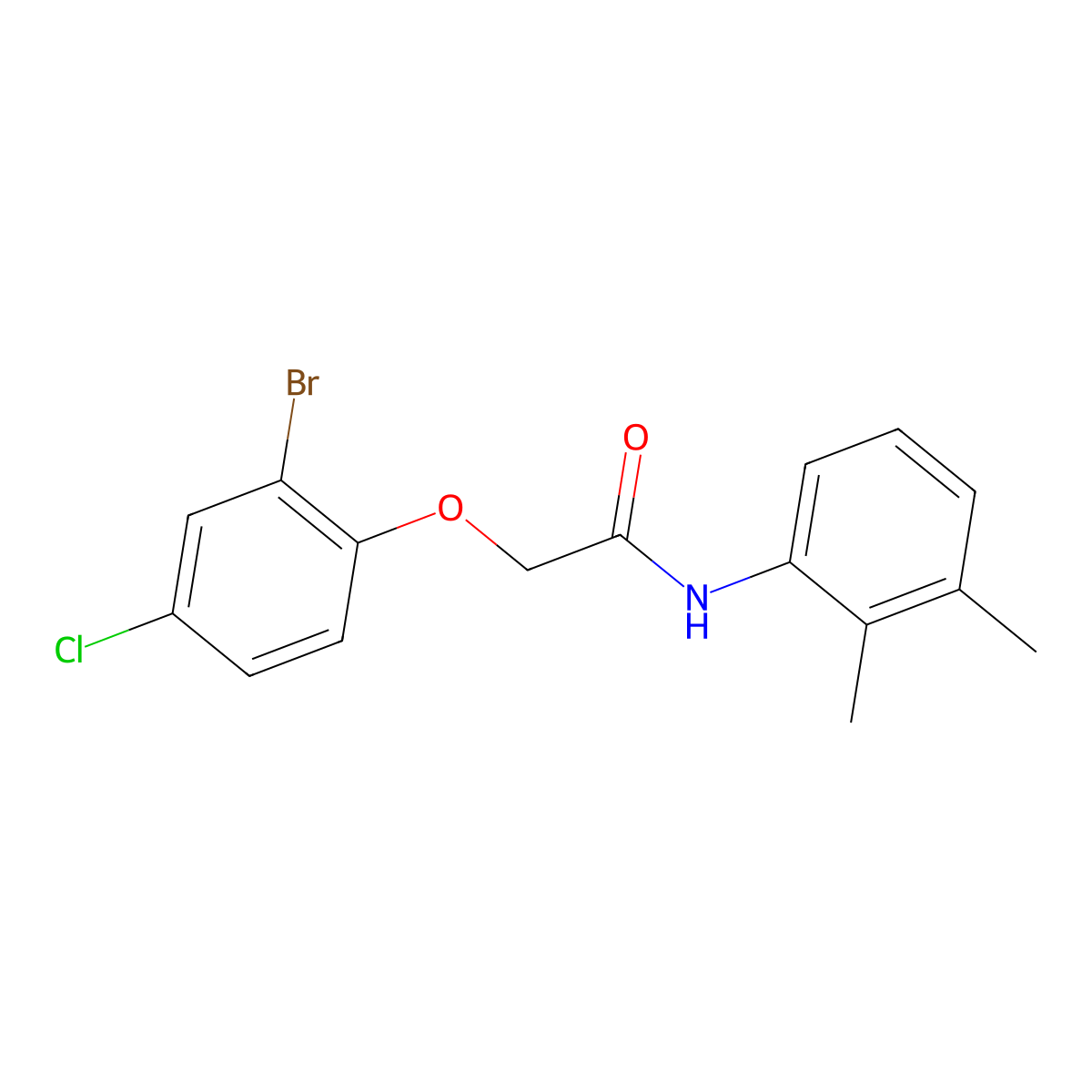 2-(2-bromo-4-chlorophenoxy)-N-(2,3-dimethylphenyl)acetamide molecular structure, CAS 791787-49-0