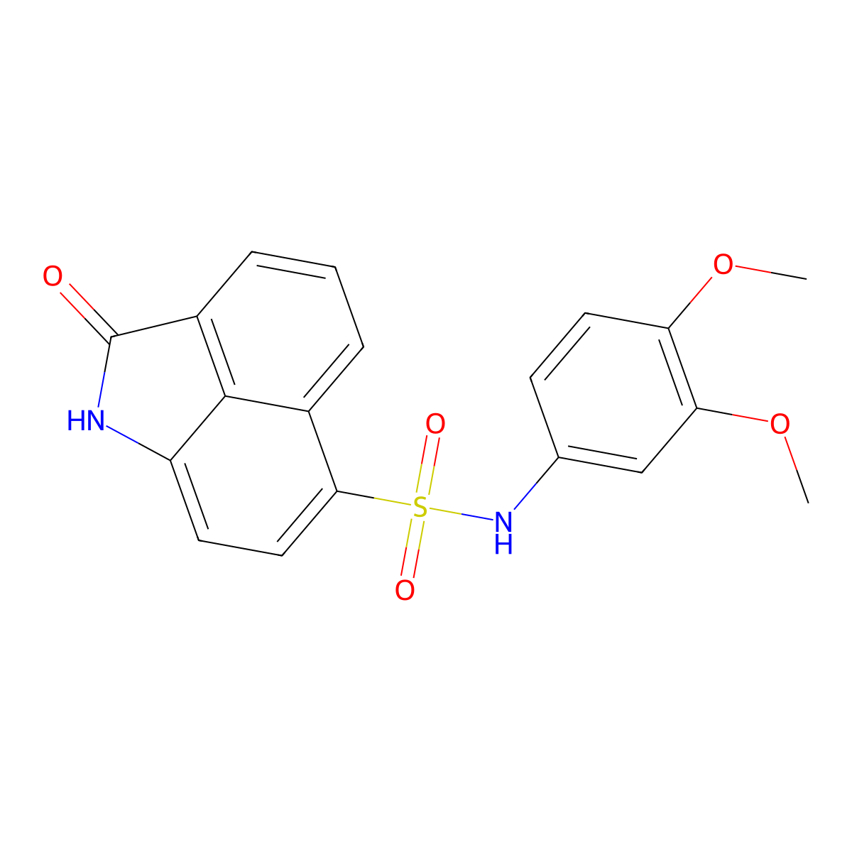 N-(3,4-dimethoxyphenyl)-2-oxo-1,2-dihydrobenzo[cd]indole-6-sulfonamide molecular structure, CAS 791787-59-2