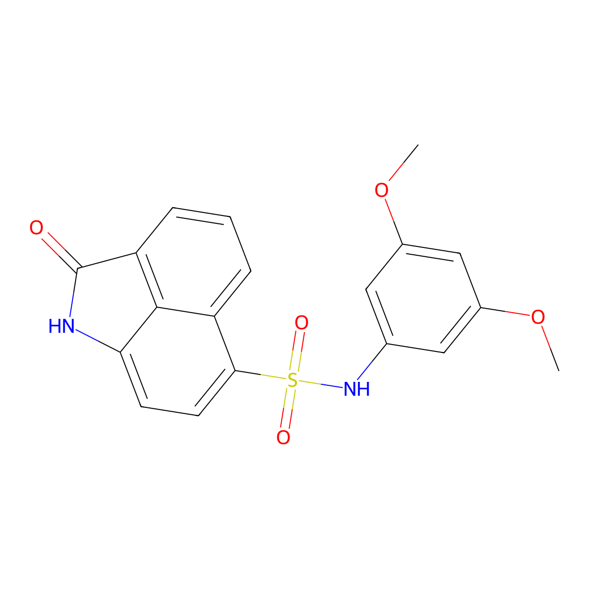 N-(3,5-dimethoxyphenyl)-2-oxo-1,2-dihydrobenzo[cd]indole-6-sulfonamide molecular structure, CAS 791787-63-8