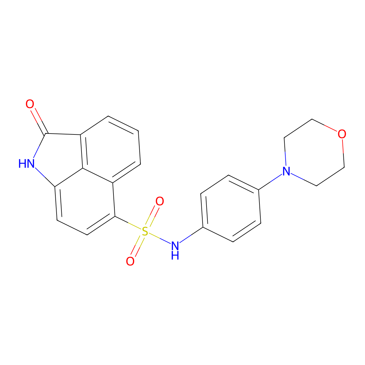 N-[4-(4-morpholinyl)phenyl]-2-oxo-1,2-dihydrobenzo[cd]indole-6-sulfonamide molecular structure, CAS 791787-65-0