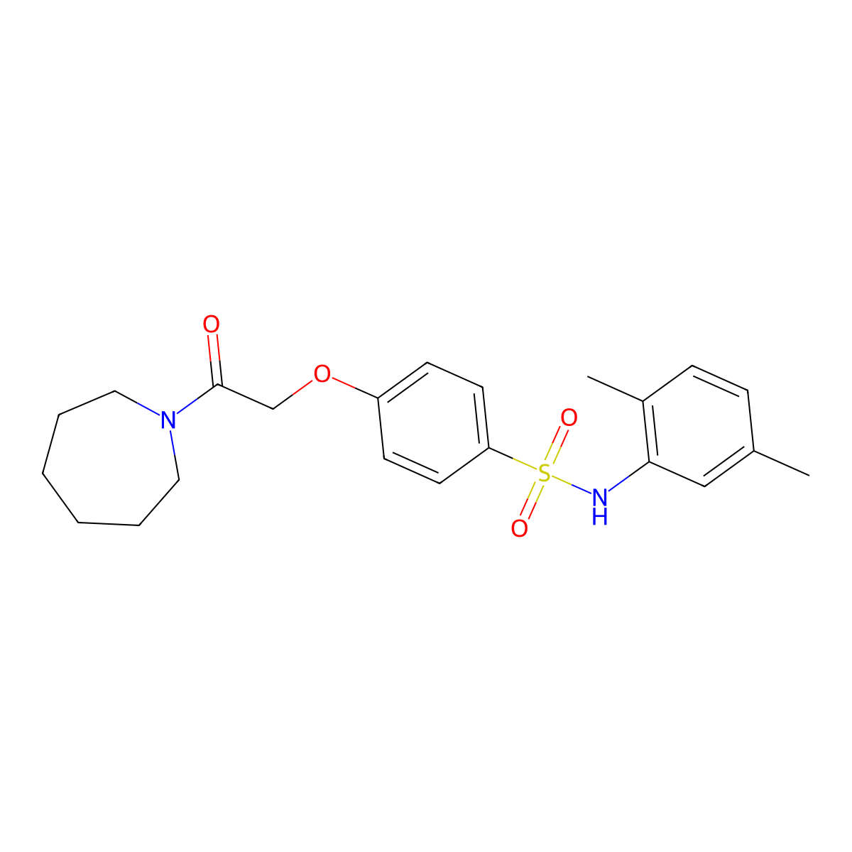 4-[2-(azepan-1-yl)-2-oxoethoxy]-N-(2,5-dimethylphenyl)benzenesulfonamide molecular structure, CAS 791787-92-3