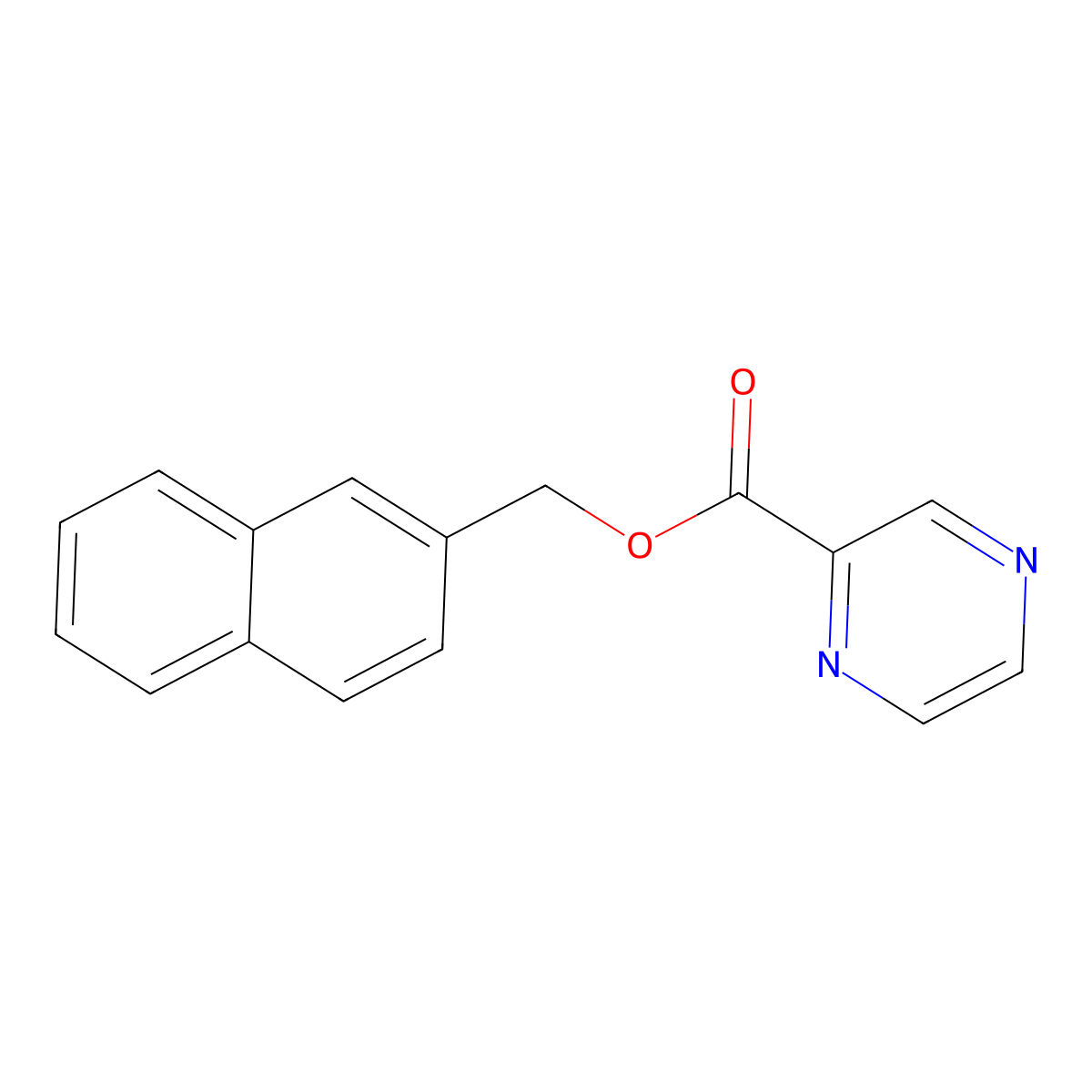 Naphthalen-2-ylmethyl pyrazine-2-carboxylate molecular structure, CAS 791788-80-2