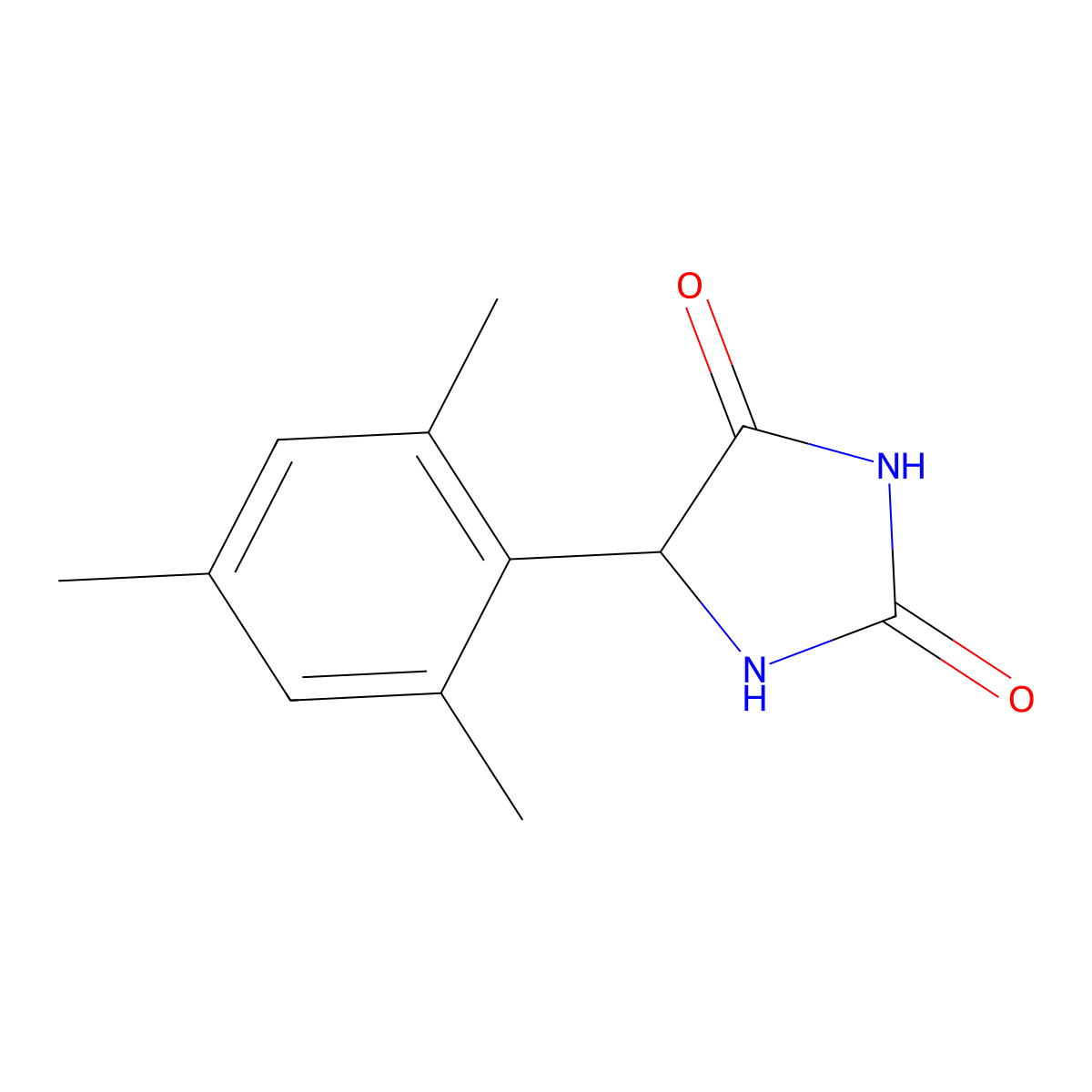 5-(2,4,6-Trimethylphenyl)imidazolidine-2,4-dione molecular structure, CAS 79179-43-4