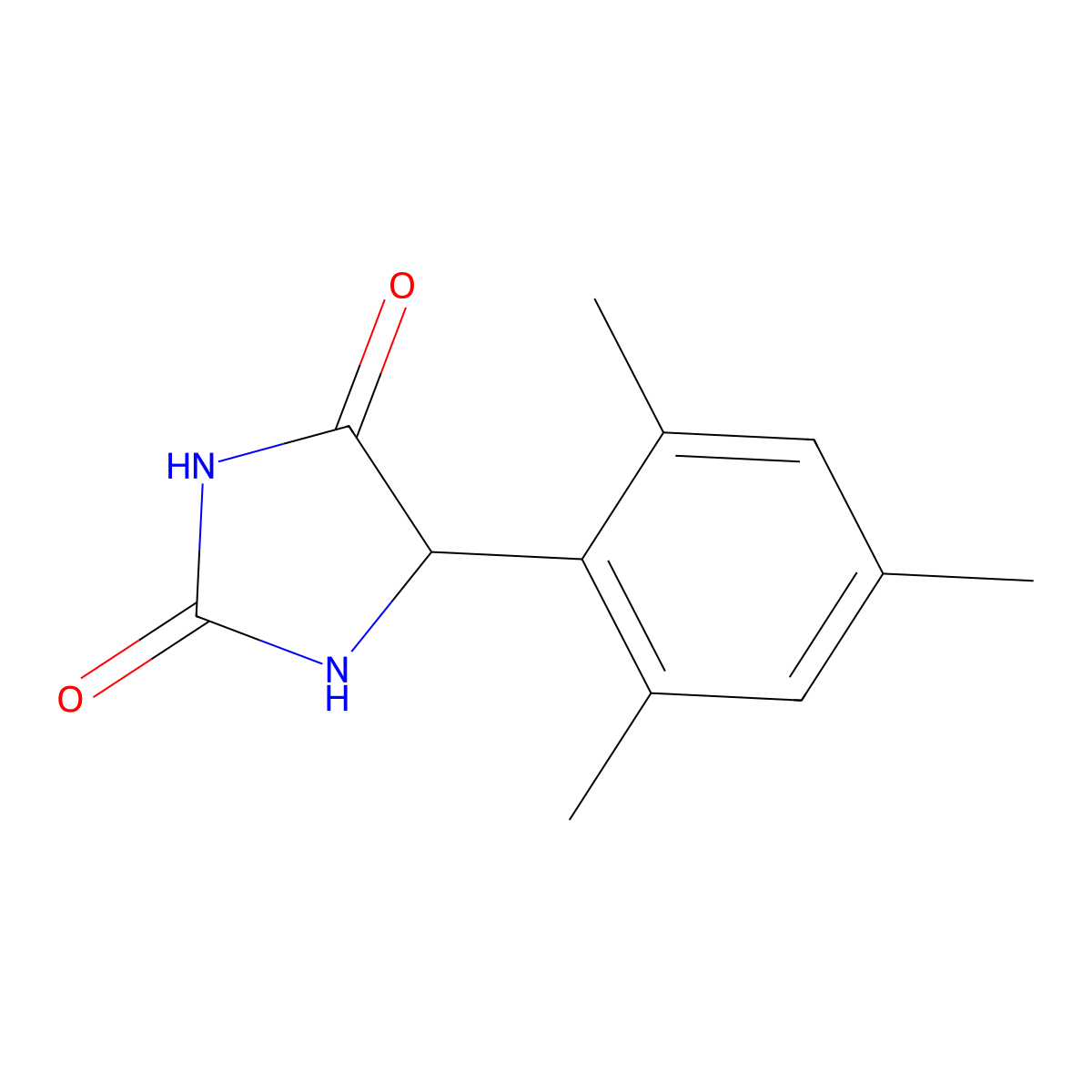 5-(2,4,6-Trimethylphenyl)imidazolidine-2,4-dione molecular structure, CAS 79179-43-4