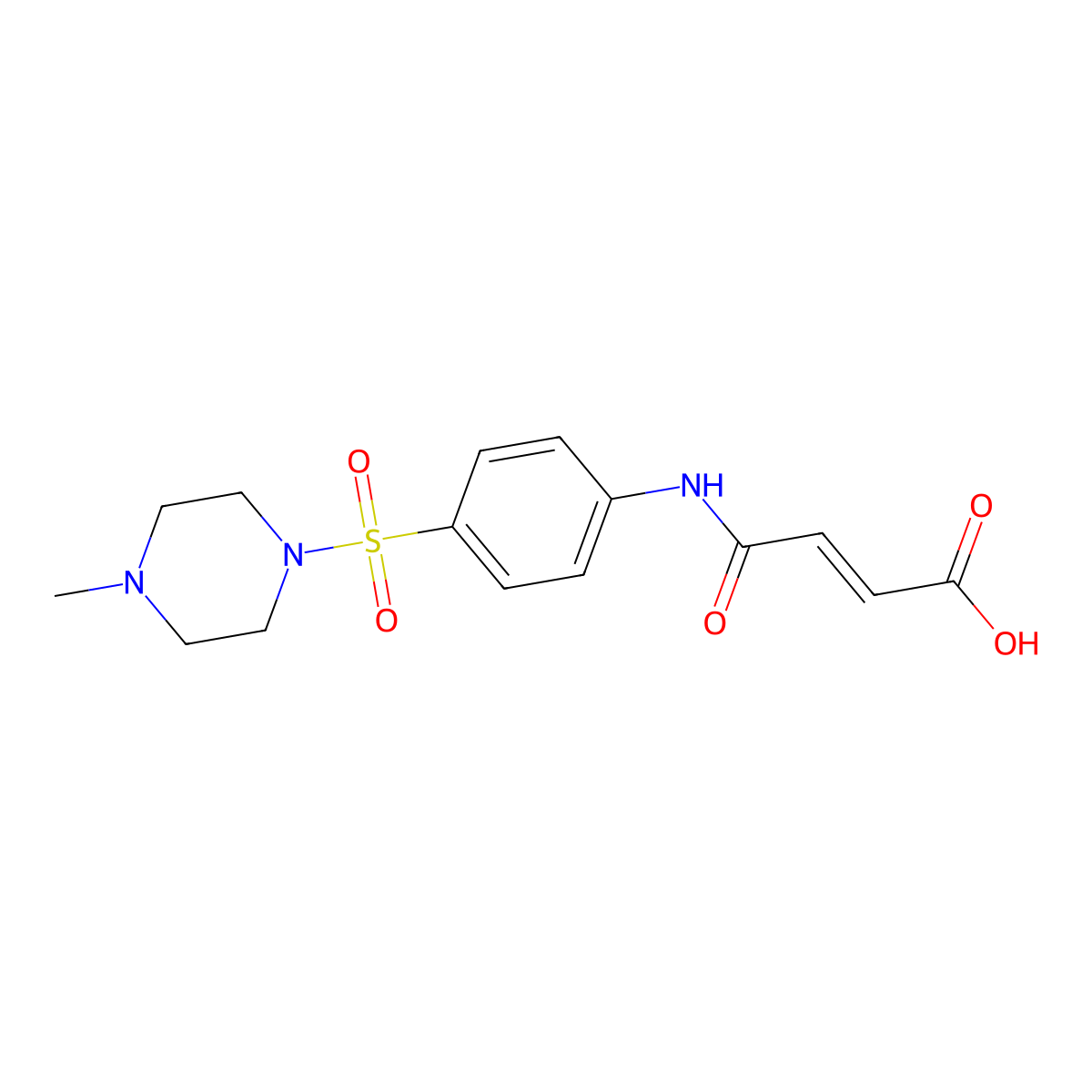 (E)-4-{4-[(4-Methyl-1-piperazinyl)sulfonyl]anilino}-4-oxo-2-butenoic acid molecular structure, CAS 791790-43-7