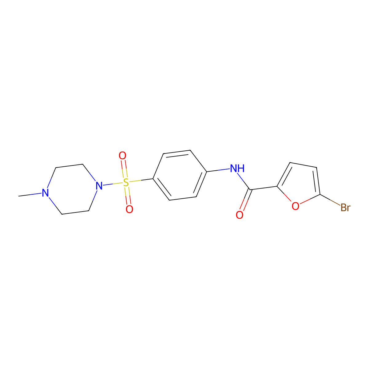 5-bromo-N-[4-(4-methylpiperazin-1-yl)sulfonylphenyl]furan-2-carboxamide molecular structure, CAS 791791-03-2