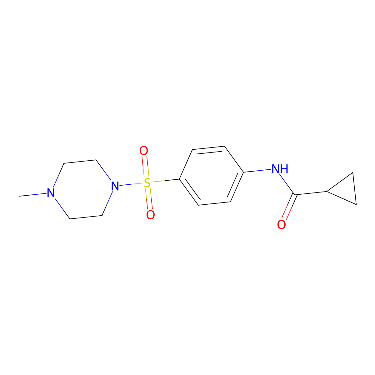 N-[4-(4-methylpiperazin-1-yl)sulfonylphenyl]cyclopropanecarboxamide molecular structure, CAS 791791-06-5