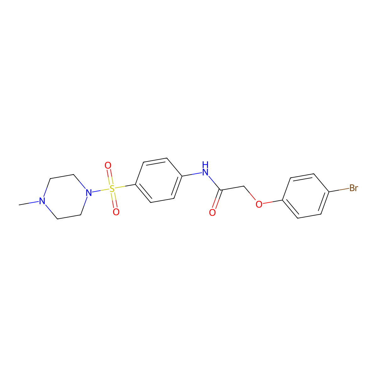 2-(4-bromophenoxy)-N-(4-((4-methylpiperazin-1-yl)sulfonyl)phenyl)acetamide molecular structure, CAS 791791-07-6