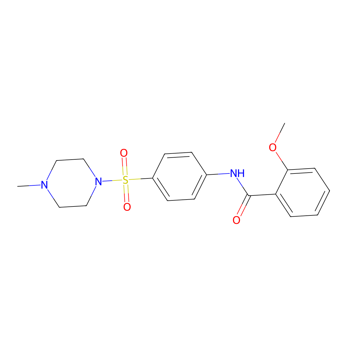2-methoxy-N-{4-[(4-methyl-1-piperazinyl)sulfonyl]phenyl}benzamide molecular structure, CAS 791791-14-5