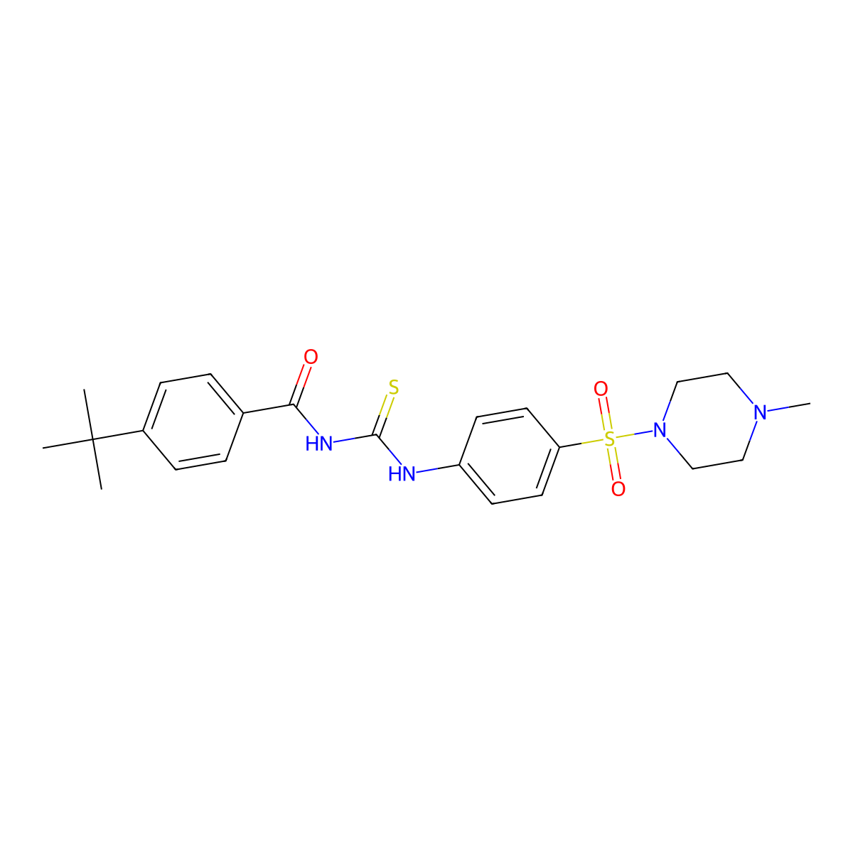 4-tert-butyl-N-[[4-(4-methylpiperazin-1-yl)sulfonylphenyl]carbamothioyl]benzamide molecular structure, CAS 791791-27-0