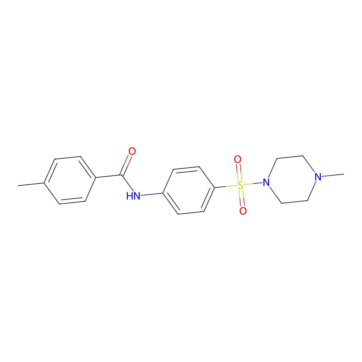 4-methyl-N-{4-[(4-methyl-1-piperazinyl)sulfonyl]phenyl}benzamide molecular structure, CAS 791791-43-0