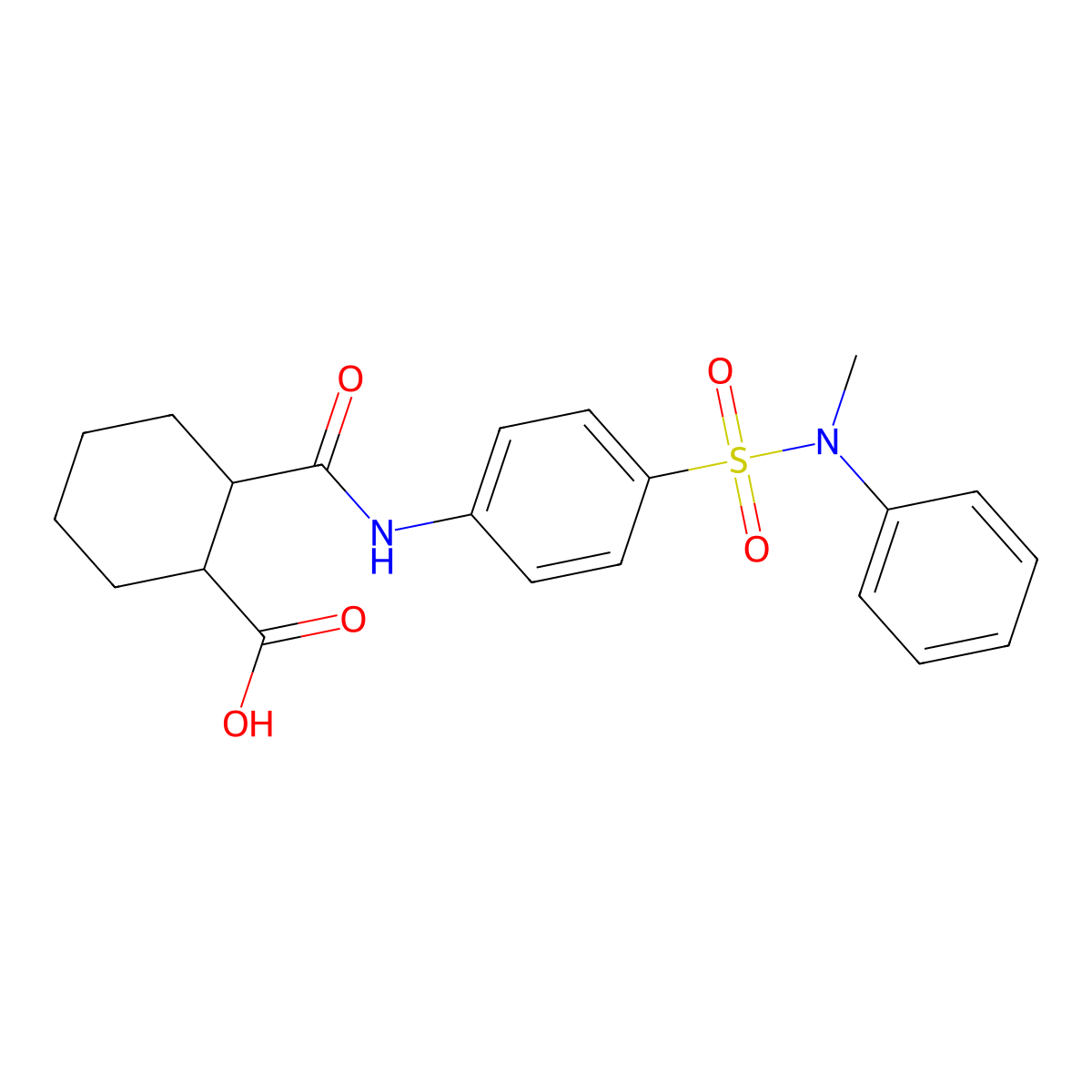 2-({4-[(Methylanilino)sulfonyl]anilino}carbonyl)cyclohexanecarboxylic acid molecular structure, CAS 791793-14-1