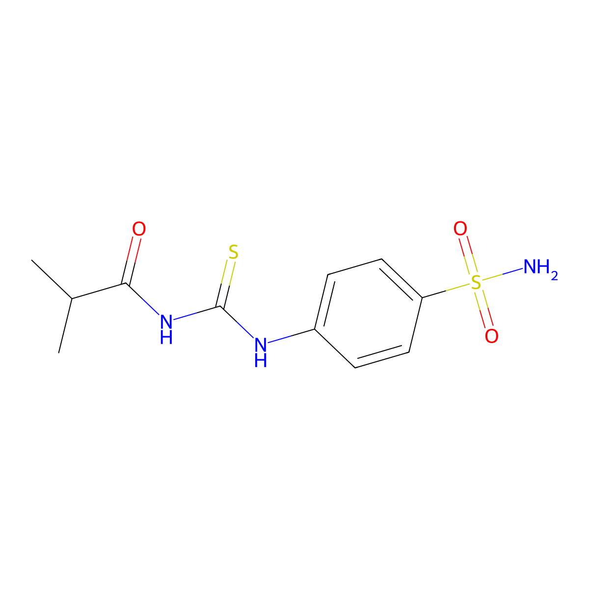 2-methyl-N-[(4-sulfamoylphenyl)carbamothioyl]propanamide molecular structure, CAS 791794-07-5