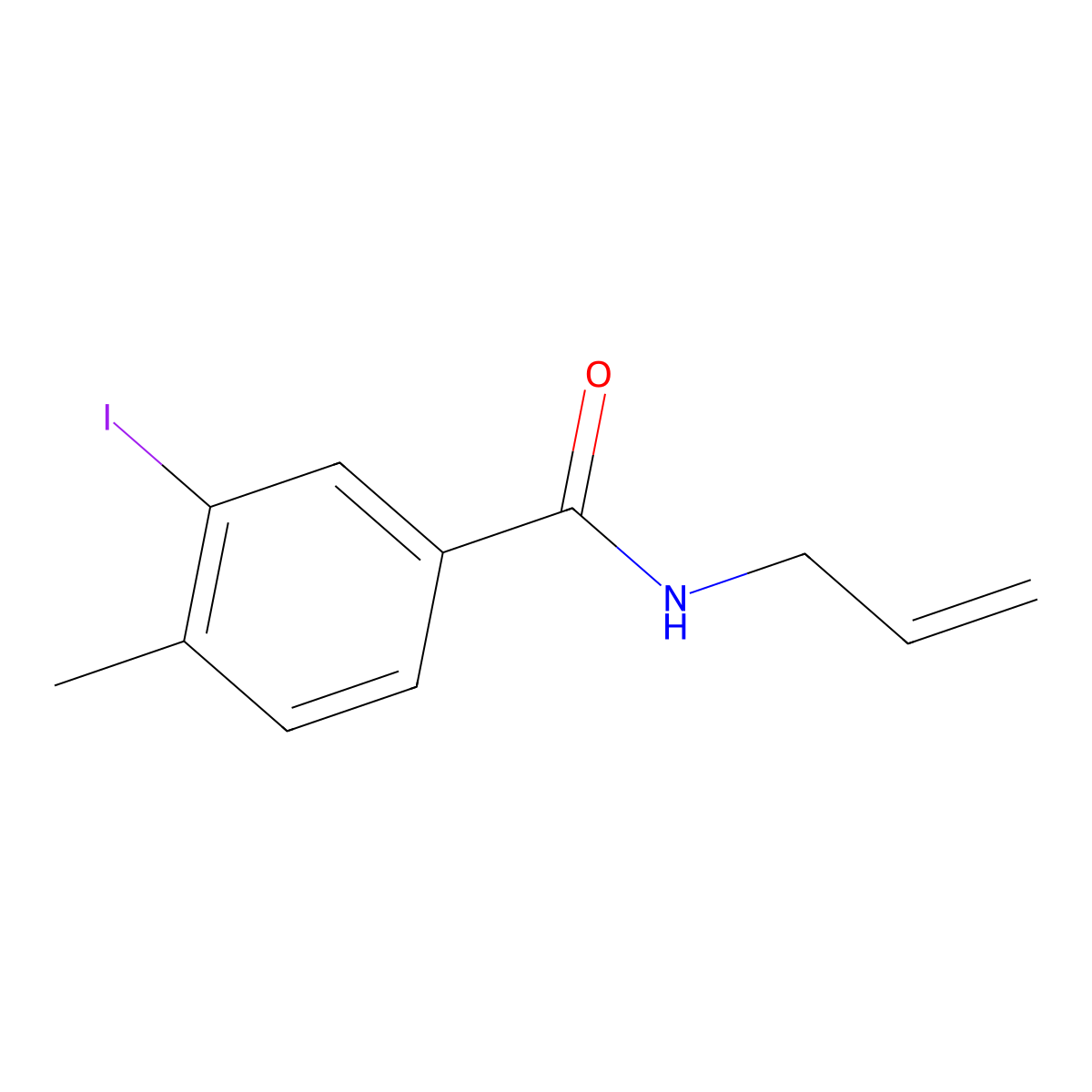 3-iodo-4-methyl-N-prop-2-enylbenzamide molecular structure, CAS 791795-72-7