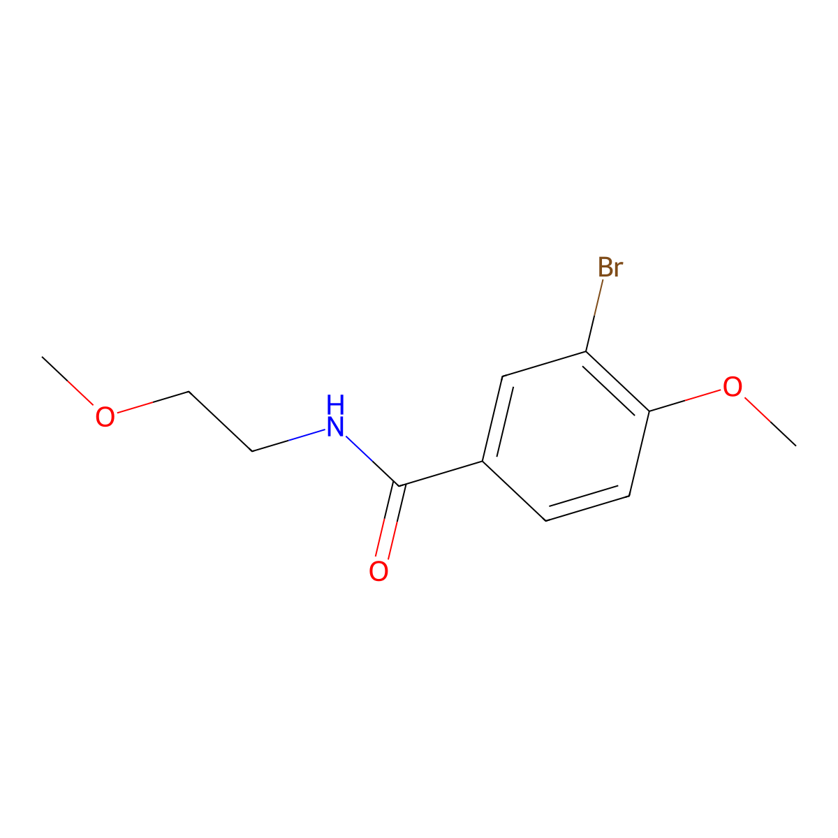 3-bromo-4-methoxy-N-(2-methoxyethyl)benzamide molecular structure, CAS 791795-75-0