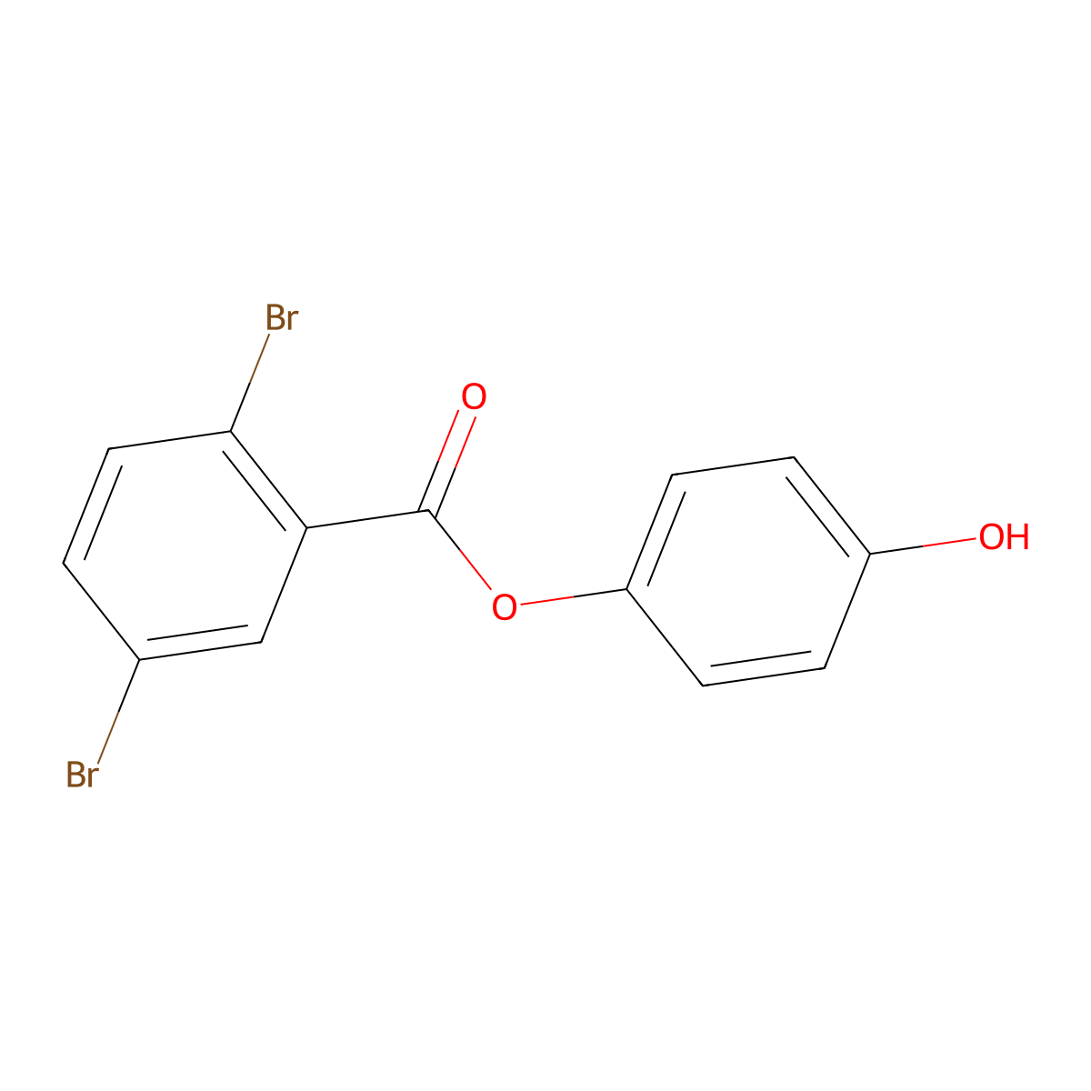 (4-Hydroxyphenyl) 2,5-dibromobenzoate molecular structure, CAS 791796-06-0