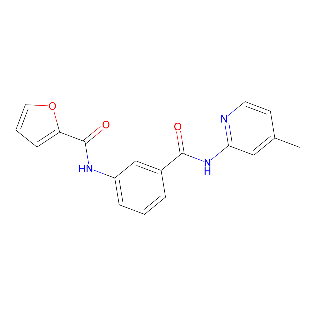 N-[3-[(4-methylpyridin-2-yl)carbamoyl]phenyl]furan-2-carboxamide molecular structure, CAS 791796-08-2