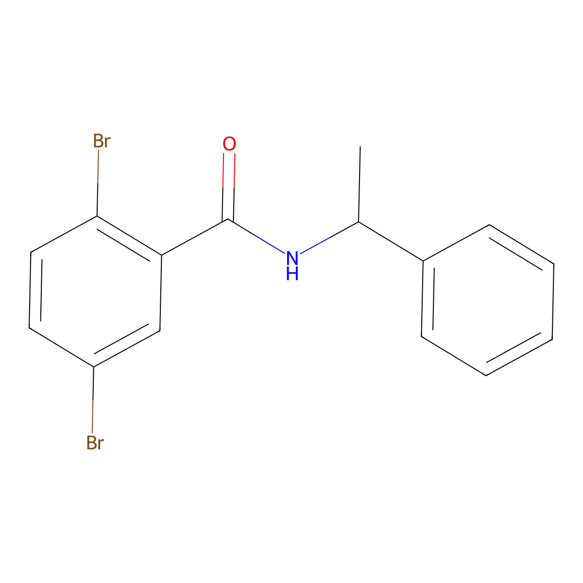 2,5-dibromo-N-(1-phenylethyl)benzamide molecular structure, CAS 791796-11-7