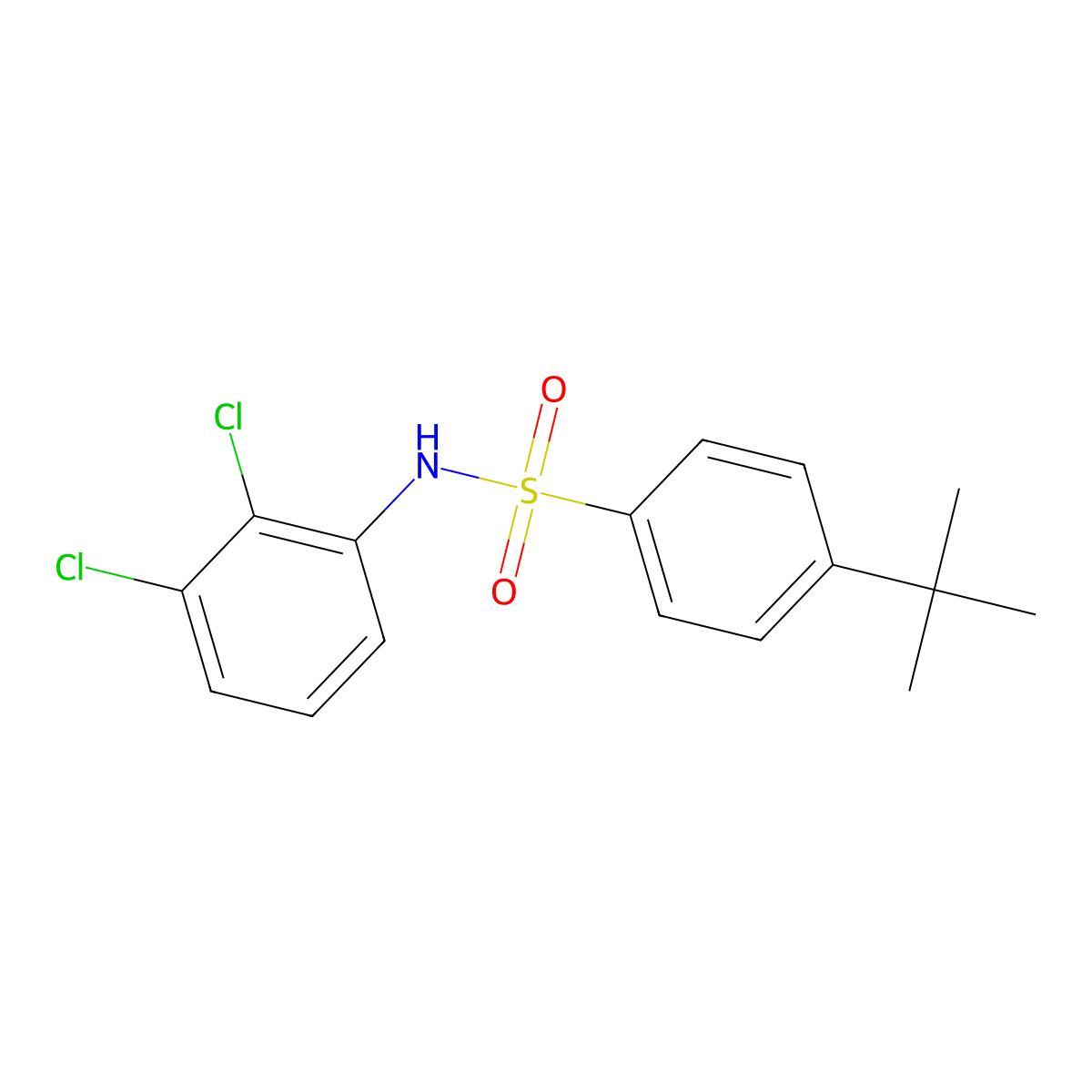 4-tert-butyl-N-(2,3-dichlorophenyl)benzenesulfonamide molecular structure, CAS 791796-14-0