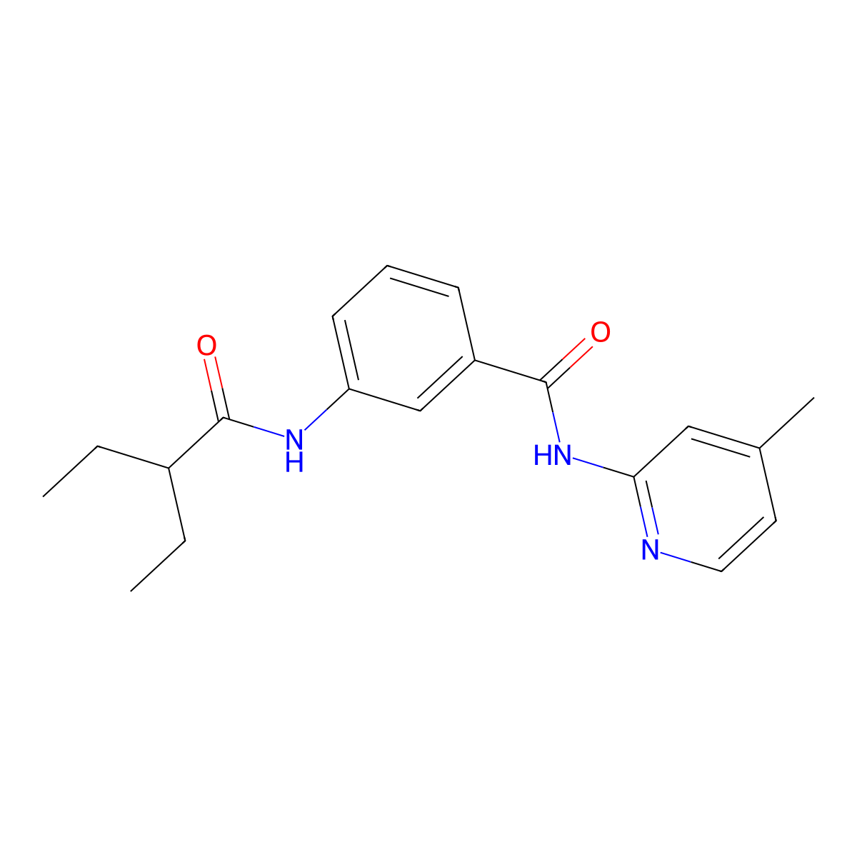 3-(2-ethylbutanoylamino)-N-(4-methylpyridin-2-yl)benzamide molecular structure, CAS 791796-23-1