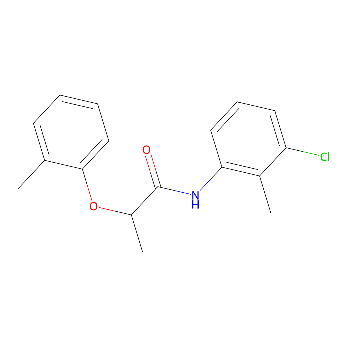 N-(3-chloro-2-methylphenyl)-2-(2-methylphenoxy)propanamide molecular structure, CAS 791796-36-6