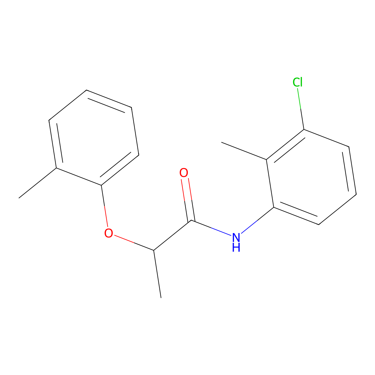 N-(3-chloro-2-methylphenyl)-2-(2-methylphenoxy)propanamide molecular structure, CAS 791796-36-6