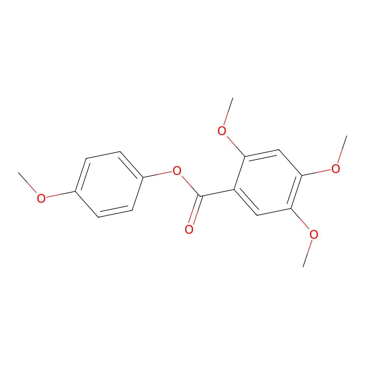 Benzoic acid, 2,4,5-trimethoxy-, 4-methoxyphenyl ester molecular structure, CAS 791796-64-0